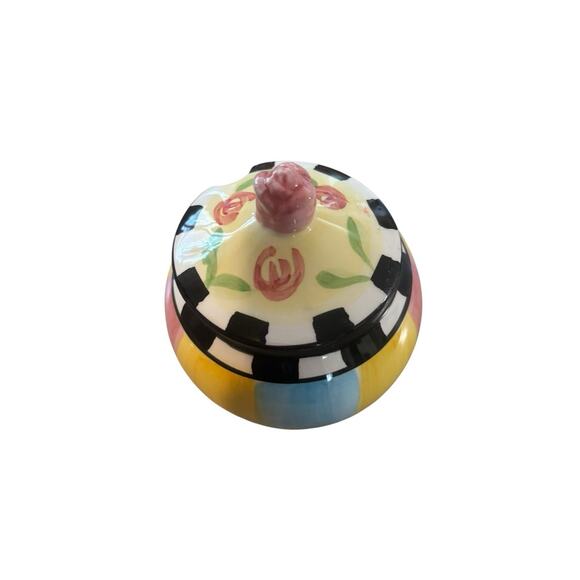 Odd Fellow Piccadilly Whimsical Kitchen Sugar Canister Dish Small Rose Tea Coffe - Picture 3 of 5